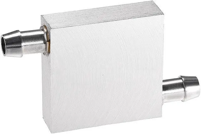 Main image of Aluminum Water Cooling Block 40x40mm Polished Heatsink with Nozzle on Two Side for PC Computer CPU Graphics Radiator