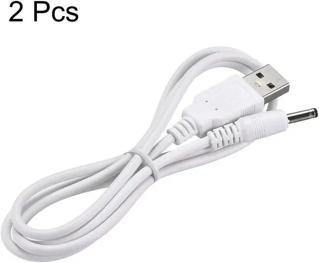 Alt view image 3 of 3 - 2pcs 1M DC Male Power Supply 3.5x1.35mm 1A Adapter to USB Plug Male Cable White