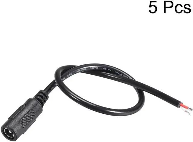 Alt view image 3 of 3 - 5pcs DC Power 5.5mm x 2.5mm 4A 18AWG 30cm Female Plug Connector Pigtail
