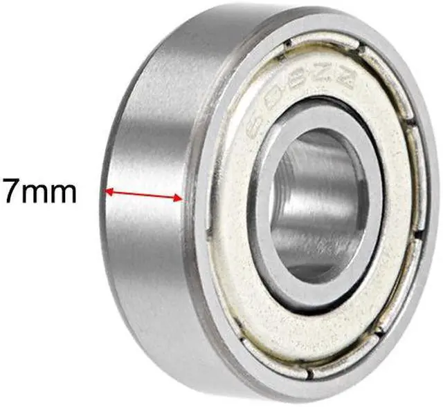 Alt view image 3 of 4 - 608ZZ Deep Groove Ball Bearings 8mm x 22mm x 7mm Double Shielded Chrome Steel Z2 2pcs
