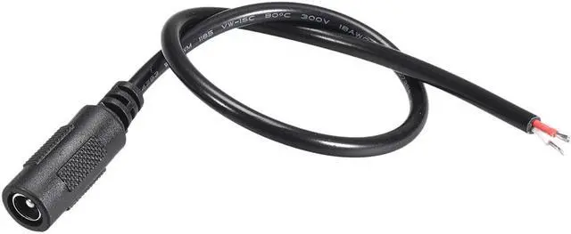 Main image of 2pcs DC Power 5.5mm x 2.5mm 4A 18AWG 30cm Female Plug Connector Pigtail