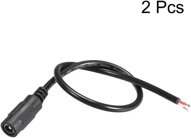 Alt view image 3 of 3 - 2pcs DC Power 5.5mm x 2.5mm 4A 18AWG 30cm Female Plug Connector Pigtail