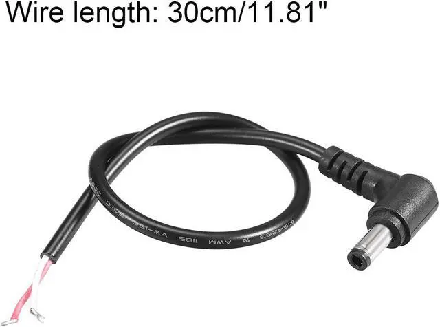 Alt view image 3 of 3 - DC Power 5.5mm x 2.5mm 4A 30cm Length Barrel Male Plug Right Angle Cord Cable Connector Pigtail