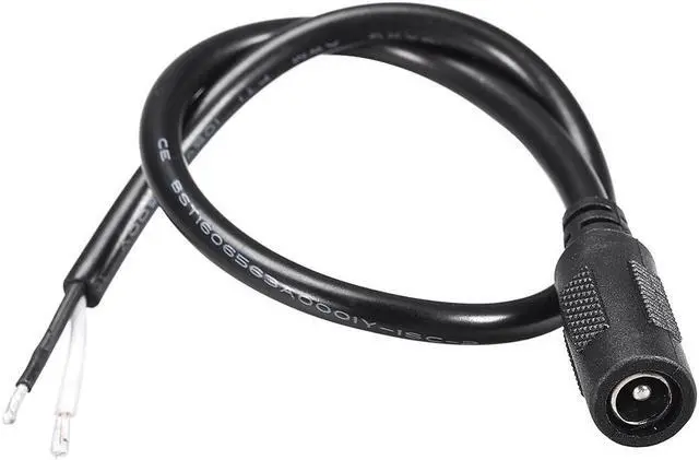 Main image of DC Power 5.5mm x 2.1mm 10A 18AWG 30cm Length Barrel Female Plug Connector Pigtail 10pcs