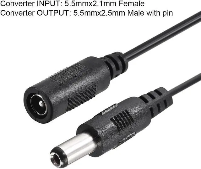 Alt view image 2 of 3 - Tip Adapter Connector Converter 5.5x2.1mm to 5.5x2.5mm 17cm DC Power Connect