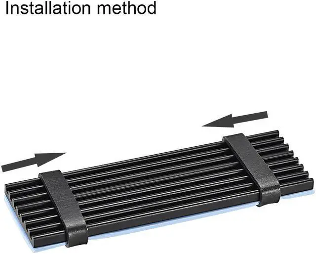 Alt view image 4 of 4 - M.2 Aluminum Heatsink Kit 70x22x3mm Black with Silicone Thermal Pads for 2280 SSD