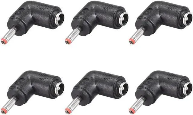 Main image of 6Pcs DC Power Adapter,90 Degree Right Angle,Female 5.5mmx2.1mm to 3.5mmx1.35mm Male Plug Tips, Input DC Plug Connector Red