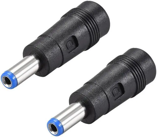 Main image of 2pcs DC Power Adapter,Female 5.5mmx2.5mm to 5.5mmx2.1mm Male Plug Tips, Input DC Plug Connector Blue