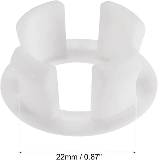 Alt view image 3 of 5 - Sink Basin Trim Overflow Cover Insert in Hole Ring Covers Caps White 12pcs