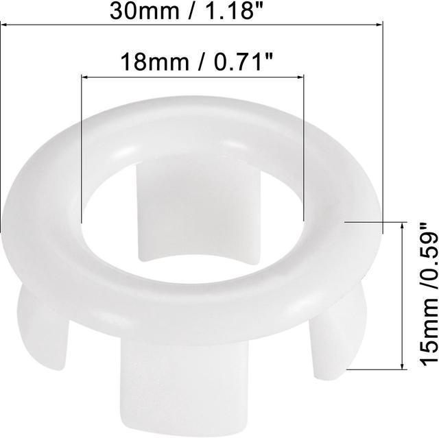 Sink Basin Trim Overflow Cover Insert in Hole Ring Covers Caps White 6pcs 