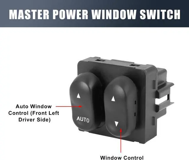 Alt view image 3 of 6 - XL3Z14529AA Power Window Switch Front Driver Left Side for Ford Lobo F-150 F-250 F-350