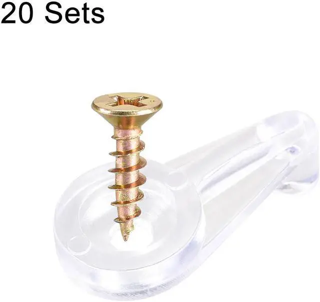 Alt view image 2 of 5 - Glass Retainer Clips Kit , 1inch Cabinet Glass Door Clips Holder with Screws for Cabinet Door , Windows , Mirrors , 20Set