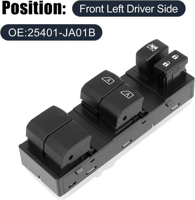 Alt view image 2 of 6 - 25401-JA01B Power Window Switch Front Driver Left Side for Nissan Altima 2007-2011