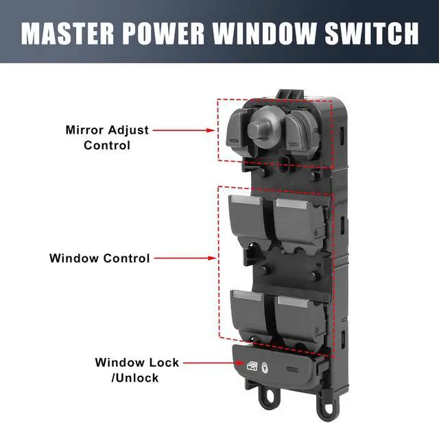 Alt view image 3 of 6 - FK72-14540-AC Power Window Switch Front Driver Left Side for Land Rover Discovery Sport 2015-2018