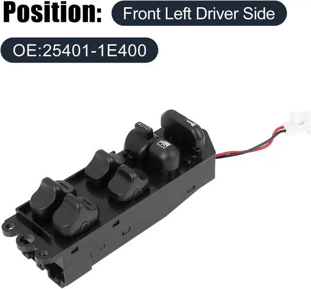 Alt view image 2 of 6 - 25401-1E400 25401-1E401 Power Window Switch Front Driver Left Side for Nissan Altima 1993-1994