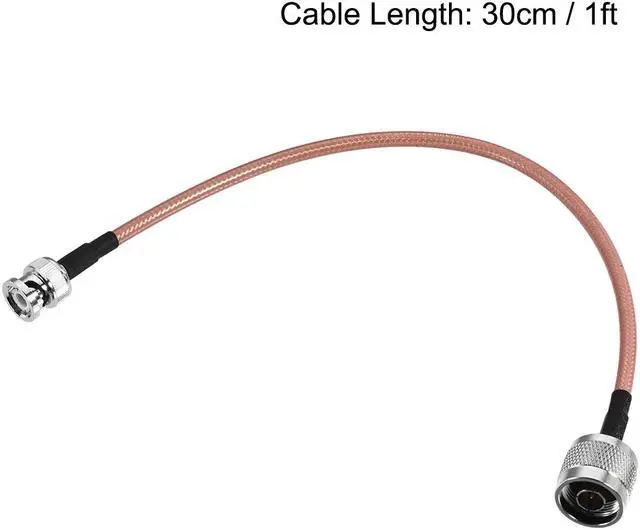 Alt view image 4 of 4 - Low Loss RF Coaxial Cable Connection Coax Wire RG-142 N Male to BNC Male 1 Feet
