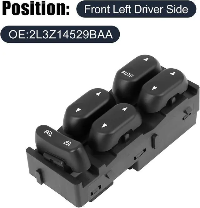 Alt view image 2 of 6 - 2L3Z14529BAA Power Window Switch Front Driver Left Side for Ford F-150 2002-2003