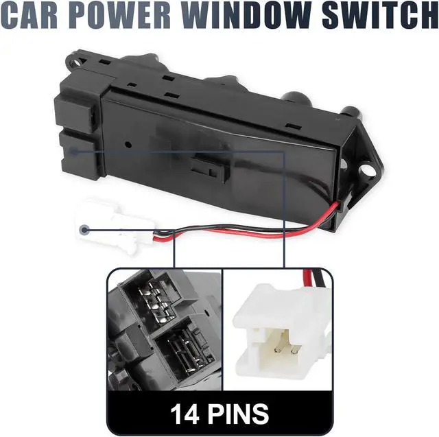 Alt view image 4 of 6 - 25401-1E400 25401-1E401 Power Window Switch Front Driver Left Side for Nissan Altima 1993-1994