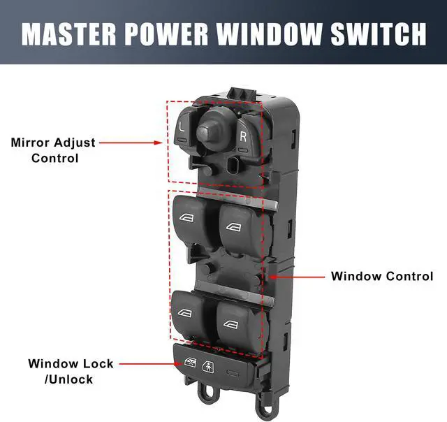 Alt view image 3 of 6 - AH22-14540-AC Power Window Switch Front Driver Left Side for Land Rover LR2 Range Rover Sport LR4