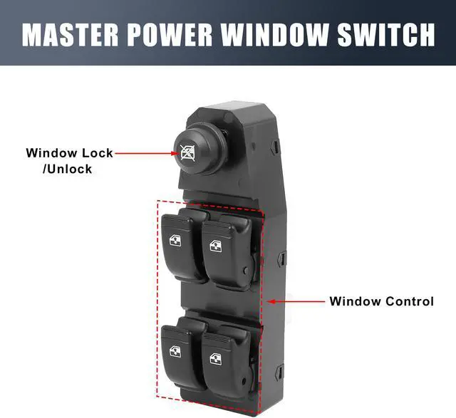 Alt view image 3 of 6 - 202005158 Power Window Switch Front Driver Left Side for Chevrolet Aveo Aveo5
