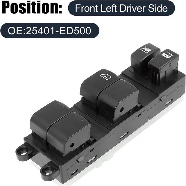 Alt view image 2 of 6 - 25401-ED500 Power Window Switch Front Driver Left Side for Nissan Versa 2007-2009