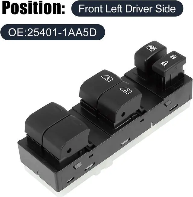 Alt view image 2 of 6 - 25401-1AA5D Power Window Switch Front Driver Left Side for Nissan