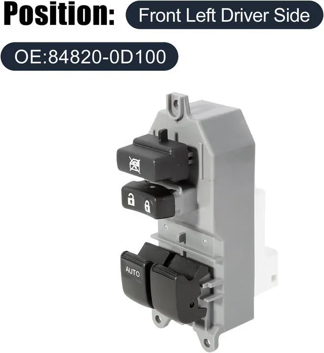Alt view image 2 of 7 - 84820-0D100 Car Power Door Window Switch Front Driver Left Side Replacement for Toyota Yaris 2005-2011