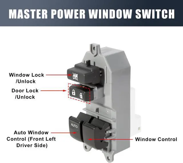 Alt view image 3 of 7 - 84820-0D100 Car Power Door Window Switch Front Driver Left Side Replacement for Toyota Yaris 2005-2011