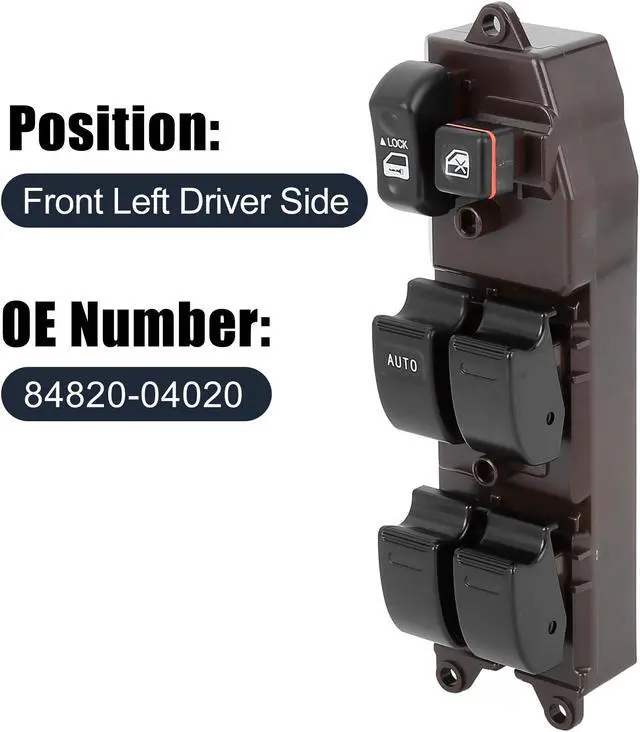 Alt view image 2 of 7 - 84820-04020 Car Power Door Window Switch Front Driver Left Side Replacement for Toyota Tacoma 2001-2004