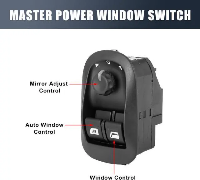 Alt view image 3 of 7 - 6554.WA Automobile Power Door Window Switch Front Driver Left Side for Peugeot 306 206