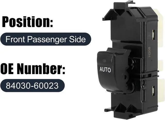 Alt view image 2 of 7 - 84030-60023 Power Door Window Switch Front Right Side for Toyota Land Cruiser 1998-2007