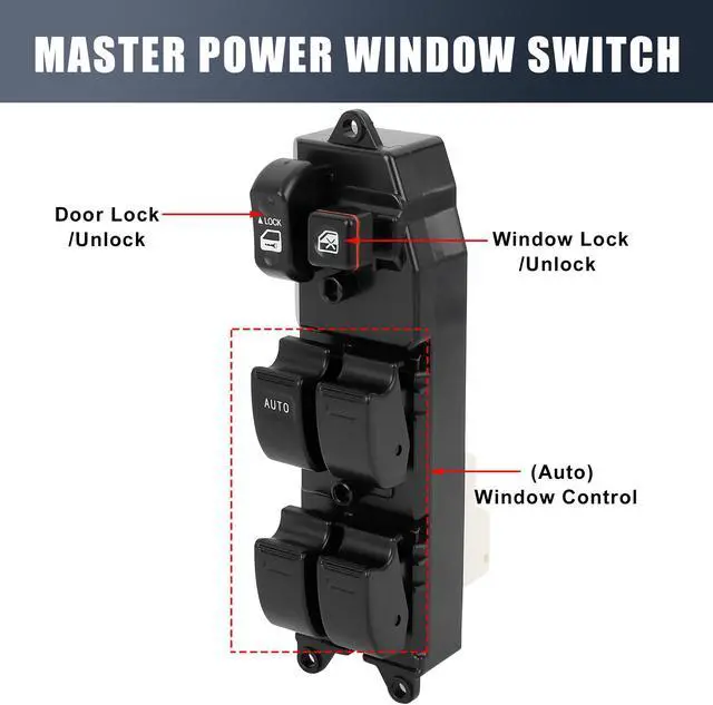 Alt view image 3 of 7 - 84820-42090 Power Door Window Switch Front Driver Left Side for Toyota RAV4 2001-2005