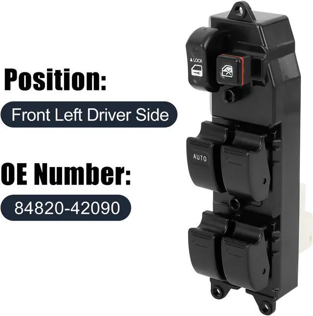Alt view image 2 of 7 - 84820-42090 Power Door Window Switch Front Driver Left Side for Toyota RAV4 2001-2005