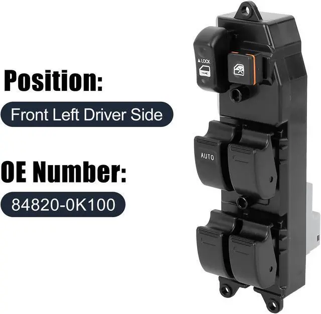 Alt view image 2 of 7 - 84820-0K100 Power Door Window Switch Front Driver Left Side for Toyota Hilux 2004-2009