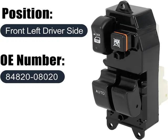 Alt view image 2 of 7 - 84820-08020 Car Power Door Window Switch Front Driver Left Side Replacement for Toyota Sienna 2001-2003