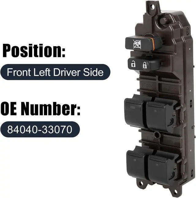 Alt view image 2 of 7 - 84040-33070 Power Door Window Switch Front Driver Left Side for Lexus ES350 2007-2012