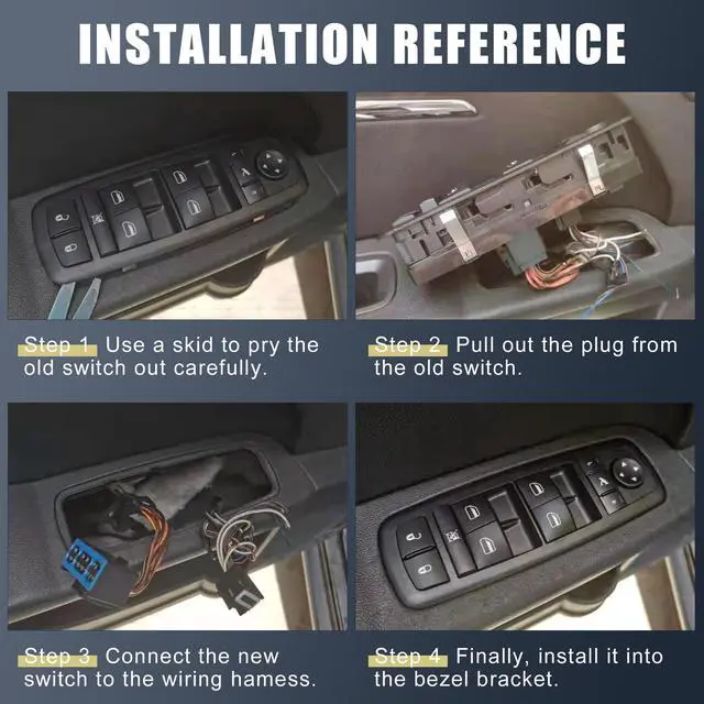 Alt view image 5 of 7 - 84820-04020 Car Power Door Window Switch Front Driver Left Side Replacement for Toyota Tacoma 2001-2004