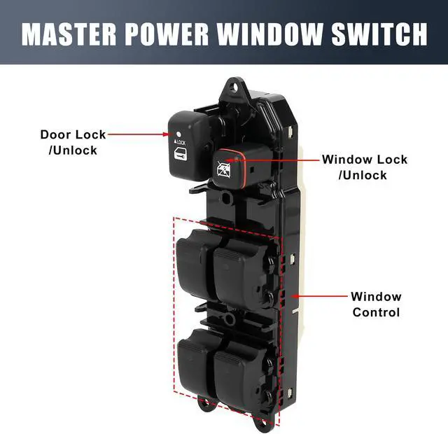 Alt view image 3 of 6 - 84040-60051 Car Power Door Window Switch Front Driver Left Side Replacement for Lexus GX470 2003-2009