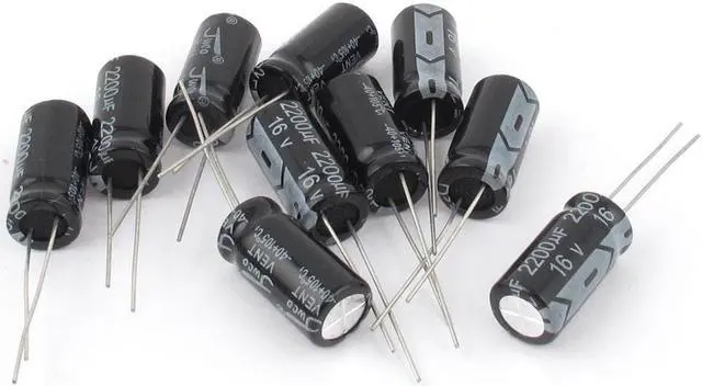 Main image of 10 Pcs 16V 2200uF 105C Radial Lead Electrolytic Capacitor 10mm x 20mm