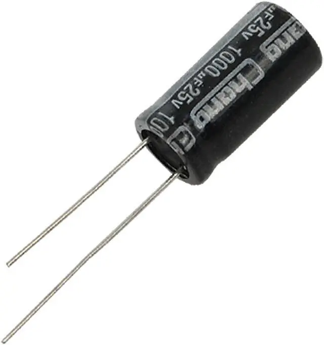 Main image of 10 x 25V 1000UF 105C Radial Electrolytic Capacitor 10x20mm