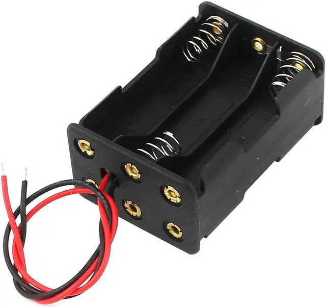 Main image of Unique Bargains Black Two Layers 6 x 1.5V AAA Batteries Holder Case Box w Wire Leads