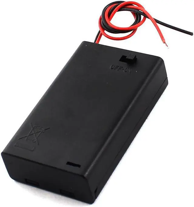 Alt view image 2 of 3 - Wire Leaded Open Frame Rectangle Cell Box Case Holder for 3 x 1.5V AAA Battery