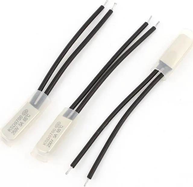 Main image of 3 Pcs KSD9700 65 Celsius Normal Close Bimetal Thermostat Temperature Switch