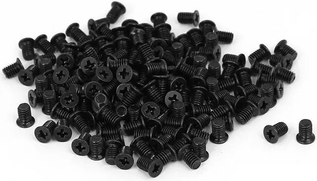 Main image of Computer PC Case HDD Flat Phillips Head Hard Drive Screw Black M3x4.8mm 200pcs