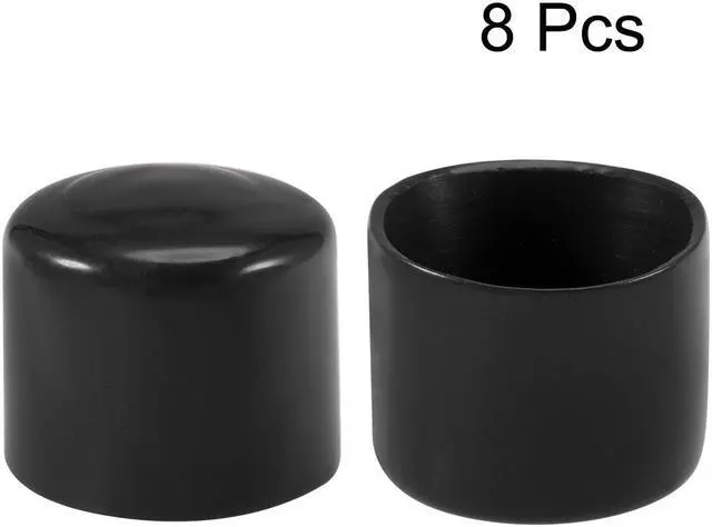 Alt view image 2 of 3 - 8pcs Rubber End Caps 42mm ID Vinyl Round End Cap Cover Screw Thread Protectors Black