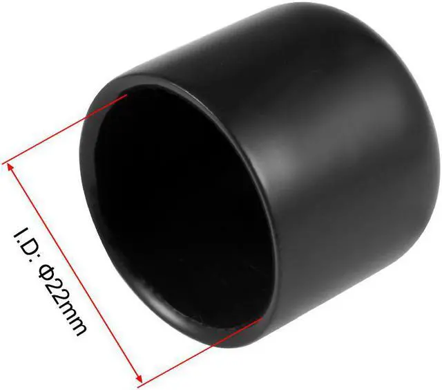 Alt view image 3 of 3 - 25pcs Rubber End Caps 7/8"(22mm) ID Vinyl Round End Cap Cover Screw Thread Protectors Black