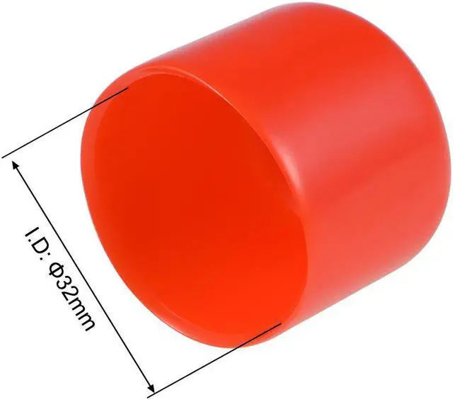 Alt view image 3 of 3 - 15pcs Rubber End Caps 1 1/4"(32mm) ID Vinyl Round End Cap Cover Screw Thread Protectors Red