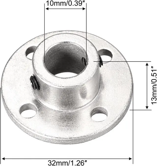 Alt view image 3 of 4 - 10mm Inner Dia H13*D16 Rigid Flange Coupling Motor Guide Shaft Coupler Motor Connector for DIY Parts 4Pcs