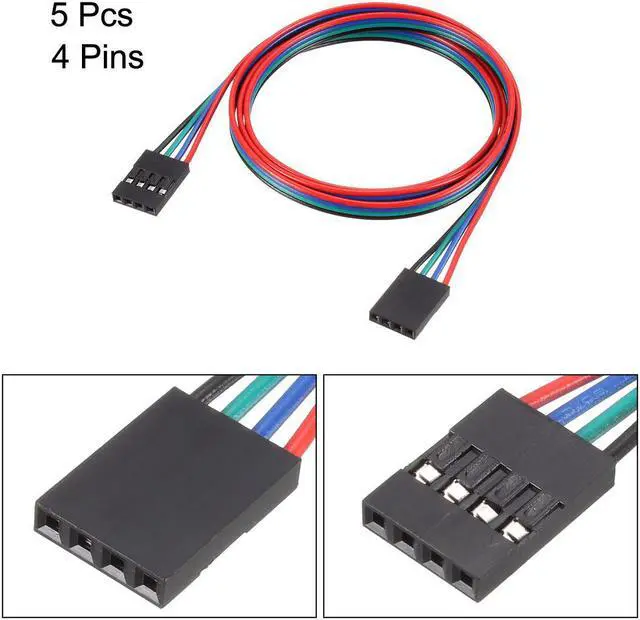 Alt view image 3 of 3 - Jumper Wire 4 Pins Female To Female 70cm Length 2.54mm Terminal Ribbon Cables Multicolour 5pcs