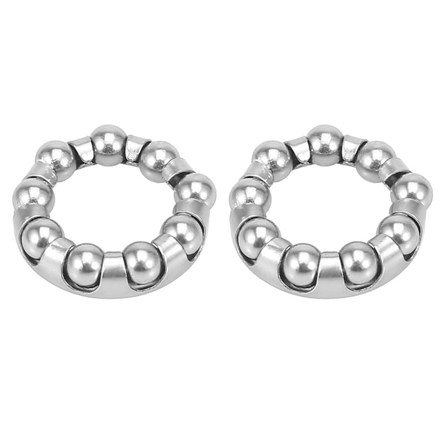 X AUTOHAUX Bicycle Wheel Bearing Retainer Cages 37.6mm 7 Ball Stainless Steel 2pc